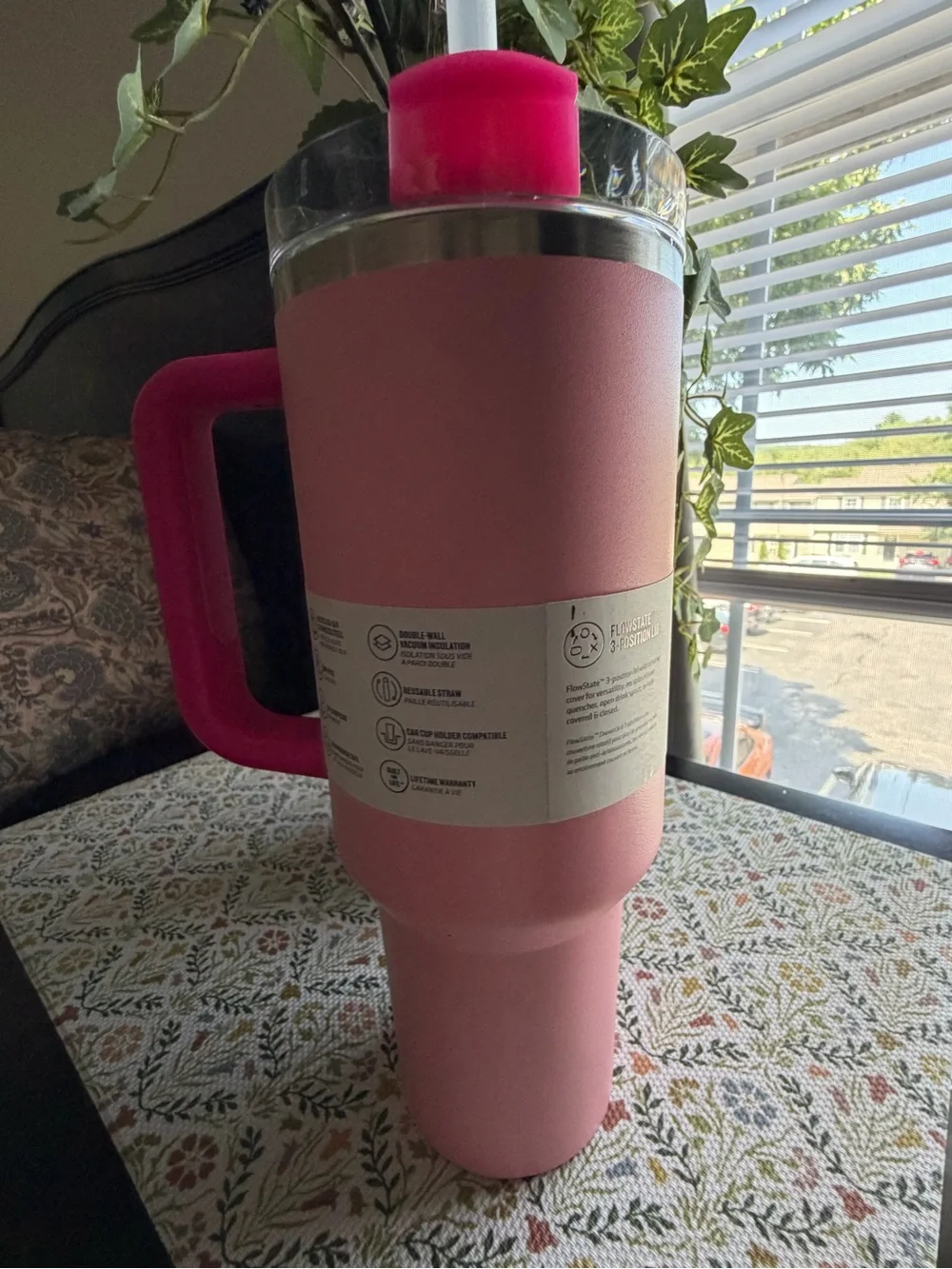 Stanley Pink Travel Tumbler with Bright Pink Handle 40 oz NIB